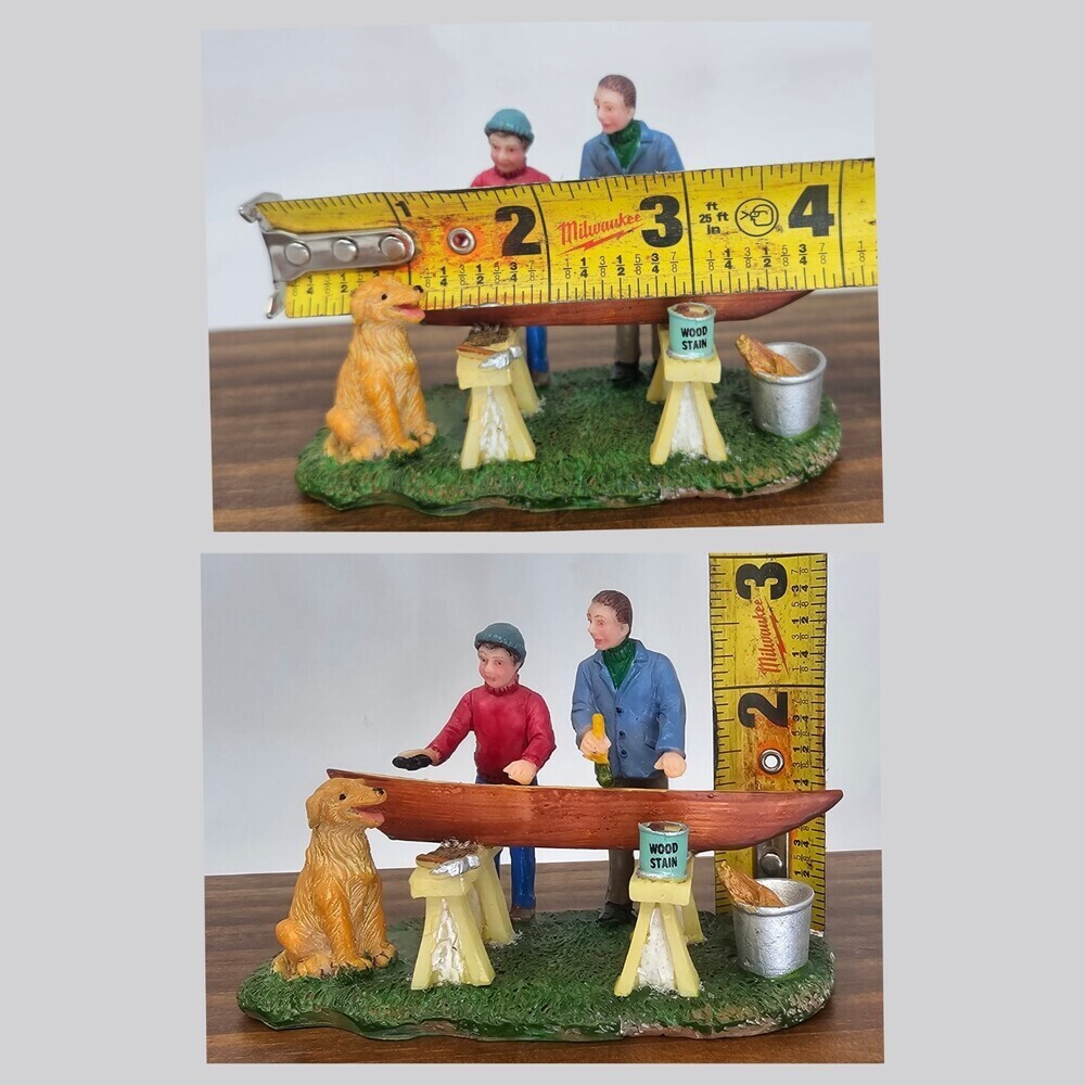 Retired Lemax 2008 Kayak Building Holidays Seasons #82513 Wood Stain Paint Dog - Picture 8 of 8